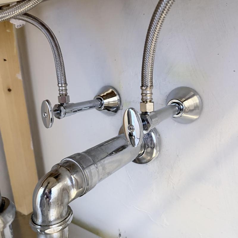 Emergency shut-off valves with supply lines installation